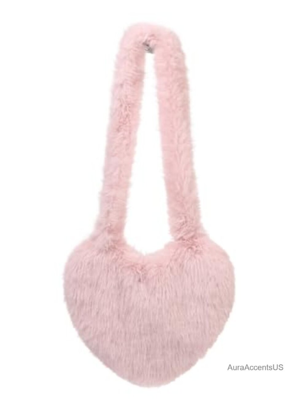 Faux Fur Heart Shaped Shoulder Bag Crossbody Tote Purse